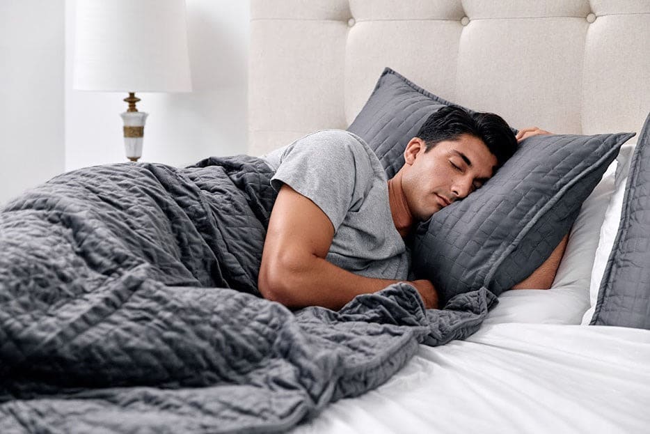 man sleeping on side