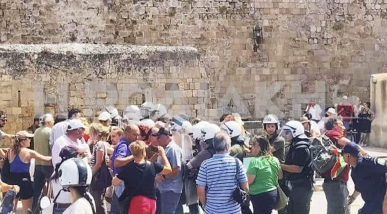 Ρόδος: Ένταση λόγω άφιξης κρουαζιερόπλοιου με 650 Ισραηλινούς τουρίστες – Ισχυρά μέτρα ασφαλείας και προσαγωγές