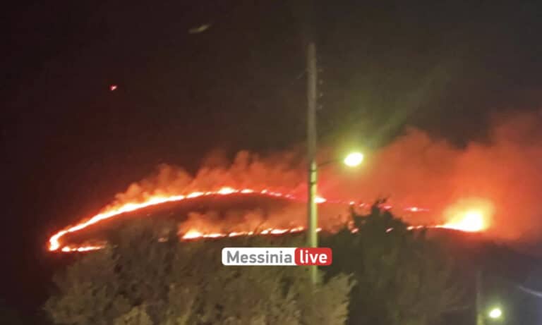 Μεγάλη φωτιά στη Μεσσηνία – Ορατή από την Καλαμάτα και την Πύλο