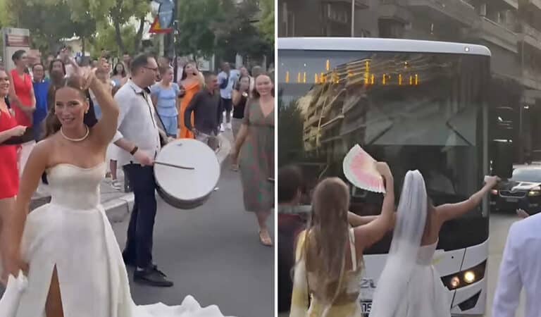 Νύφη σταμάτησε λεωφορείο με επιβάτες για να χορέψει – Πως αντέδρασε ο οδηγός