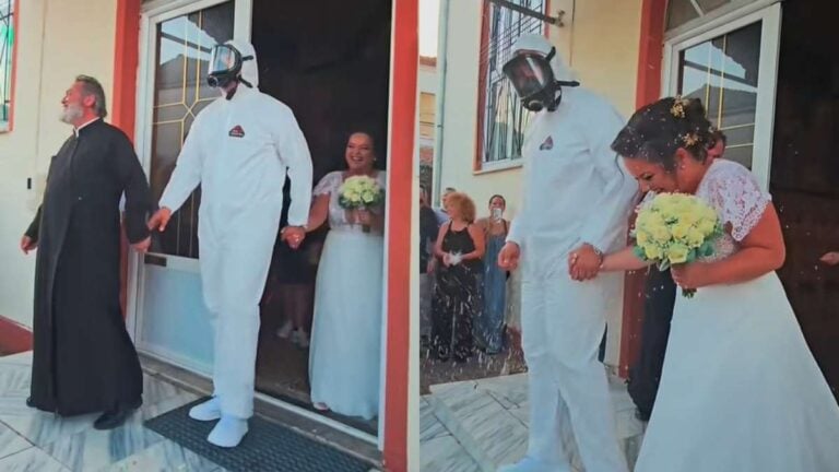 Θεούλης: Γαμπρός βγαίνει από την εκκλησία με… στολή απεντόμωσης για να γλιτώσει το ρύζι