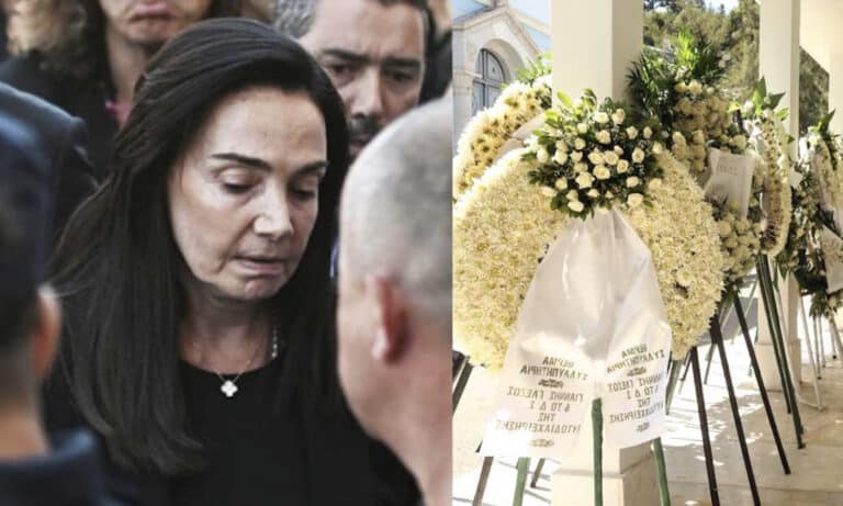 Θρήνος στην κηδεία της Λένας Σαμαρά – Συντετριμμένοι ο Αντώνης Σαμαράς και η σύζυγός του Γεωργία