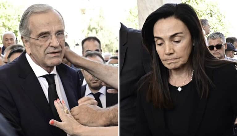 «Κουράγιο πρόεδρε»: Η στιγμή που Αντώνης και Γεωργία Σαμαρά φτάνουν στο Α’ Νεκροταφείο