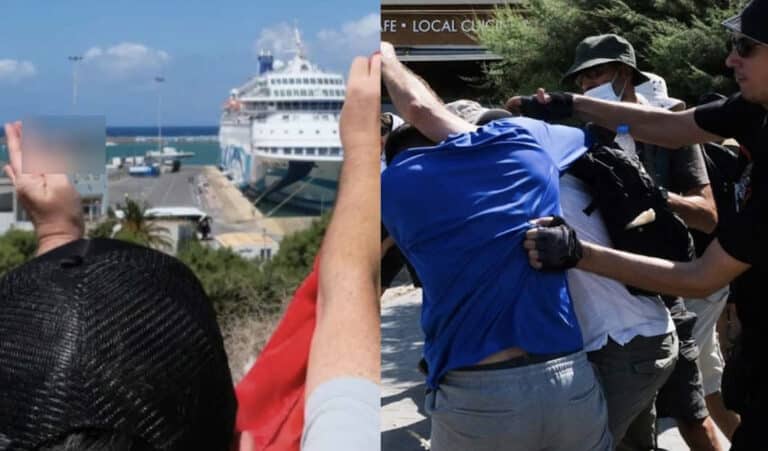Κρήτη: Με συνθήματα υπέρ της Παλαιστίνης υποδέχτηκαν το ισραηλινό κρουαζιερόπλοιο – Έγιναν επεισόδια