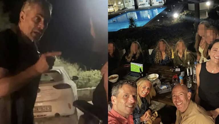 Άγριο επεισόδιο μεταξύ Εβραίων και ιδιοκτήτη ταβέρνας στη Νάξο με αφορμή αυτοκόλλητα υπέρ της Παλαιστίνης