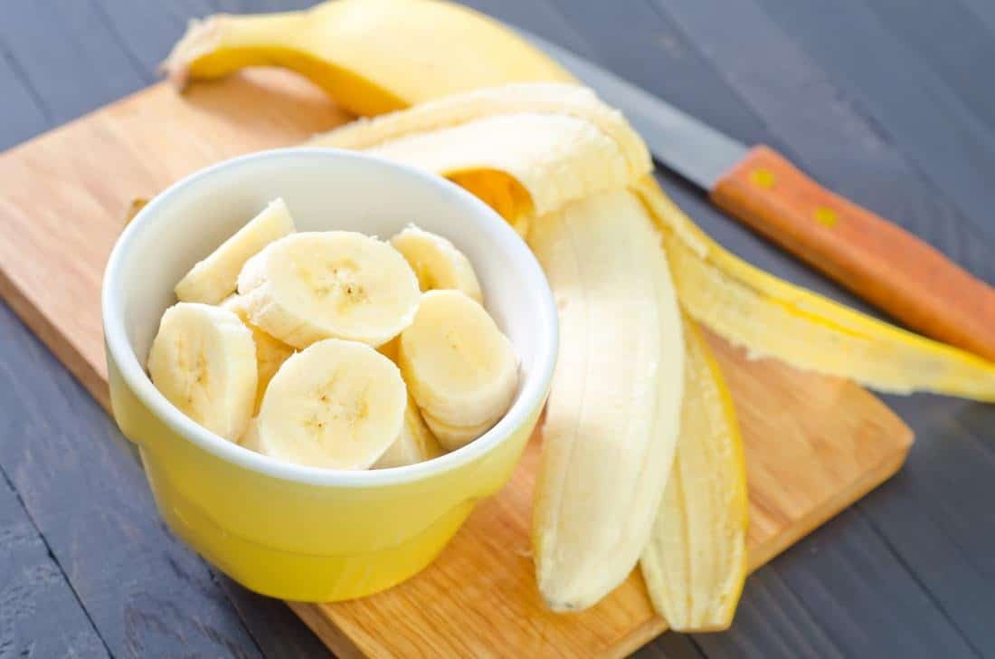 bananas chopped up in a bowl 11zon