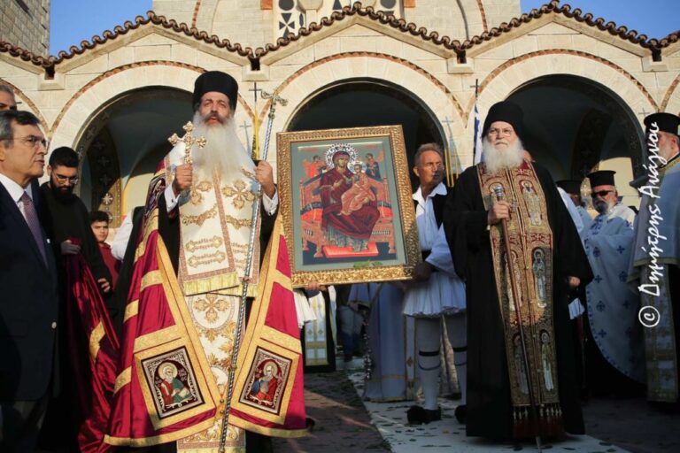 Υποδοχή της Ιεράς Εικόνος της Παναγίας Παντανάσσης στη Μαλεσίνα από την Ιερά Μεγίστη Μονή Βατοπαιδίου