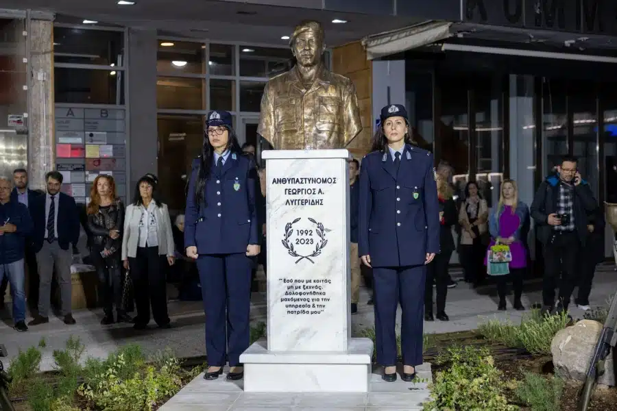 Θεσσαλονίκη: Αποκαλυπτήρια προτομής του αστυνομικού Γιώργου Λυγγερίδη παρουσία Τασούλα και Κακλαμάνη 2 6707188