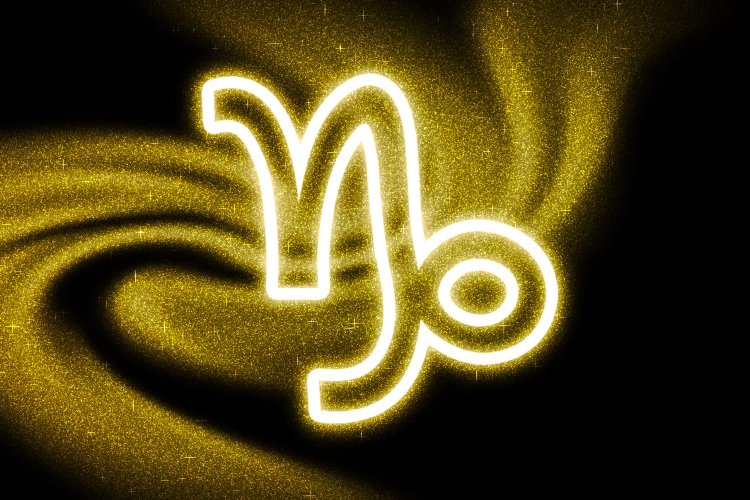 capricorn zodiac sign gold glitter horoscope astrology background capricorn dark background scaled