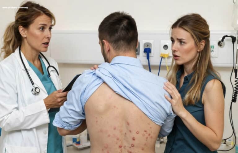 Όταν είδα 30 κόκκινα σημάδια που έμοιαζαν με αυγά εντόμων στην πλάτη του άντρα μου, πανικοβλήθηκα και τον πήγα αμέσως στα επείγοντα — με το που τα είδε ο γιατρός είπε: «Καλέστε την αστυνομία»