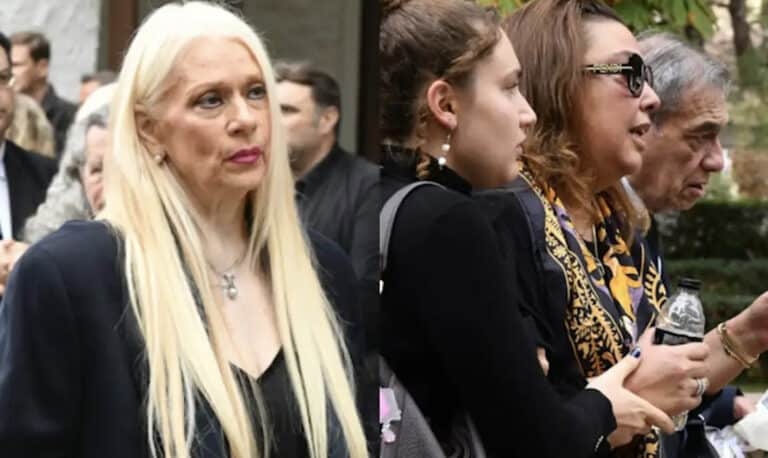 Μάρα Θρασυβουλίδου: Συντετριμμένη στην κηδεία του συζύγου της, Γιώργου Νιάρχου – Σπάραξε η κόρη του