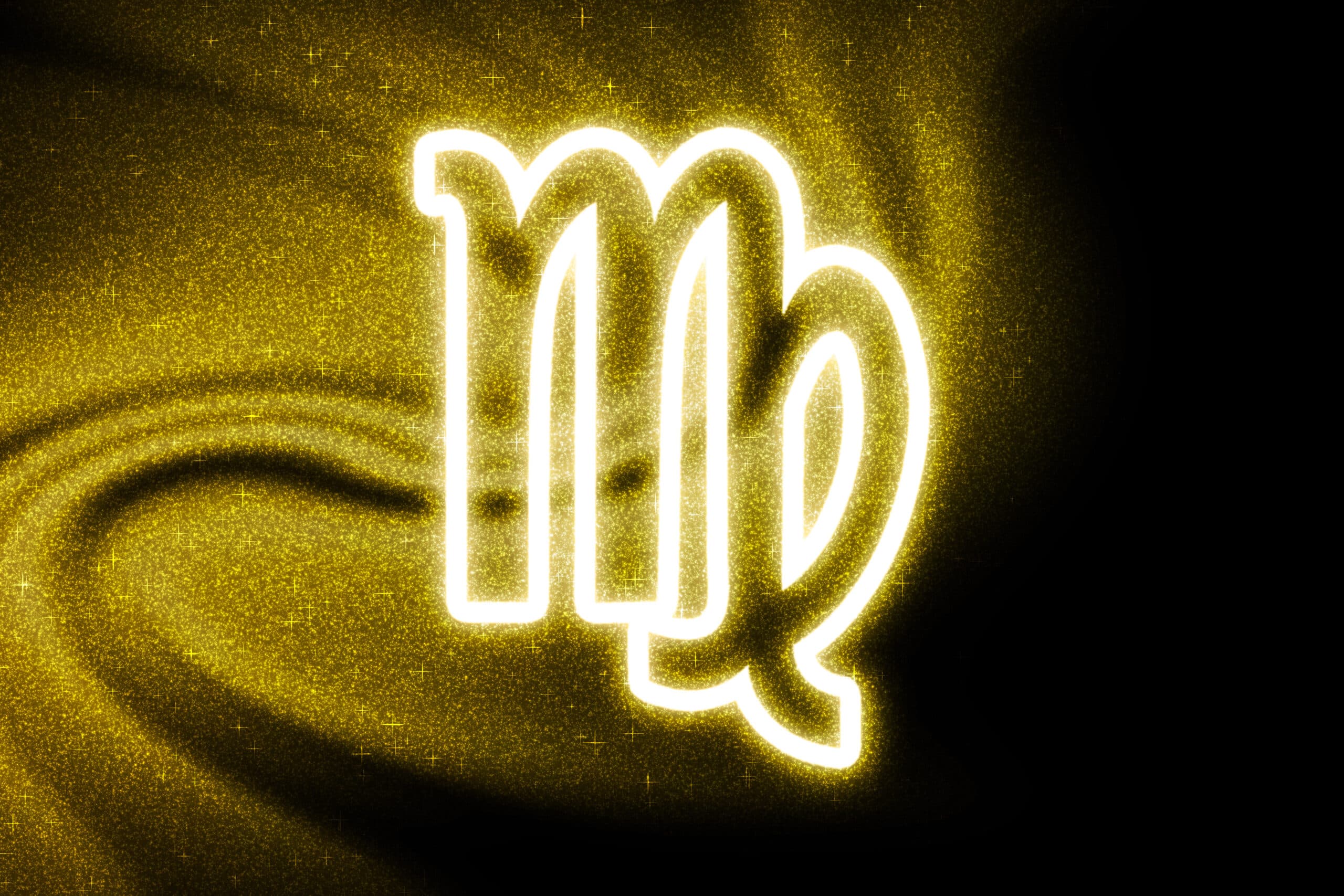 virgo zodiac sign gold glitter horoscope astrology background virgo dark background scaled