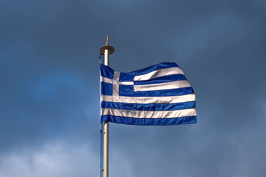 greece crisis greek flag nation