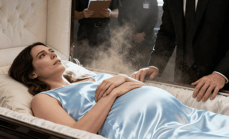 Καθώς άρχισε η αποτέφρωση, άνοιξε το φέρετρο για ένα τελευταίο αντίο — κι εκεί είδε την κοιλιά της νεκρής γυναίκας του να κινείται.