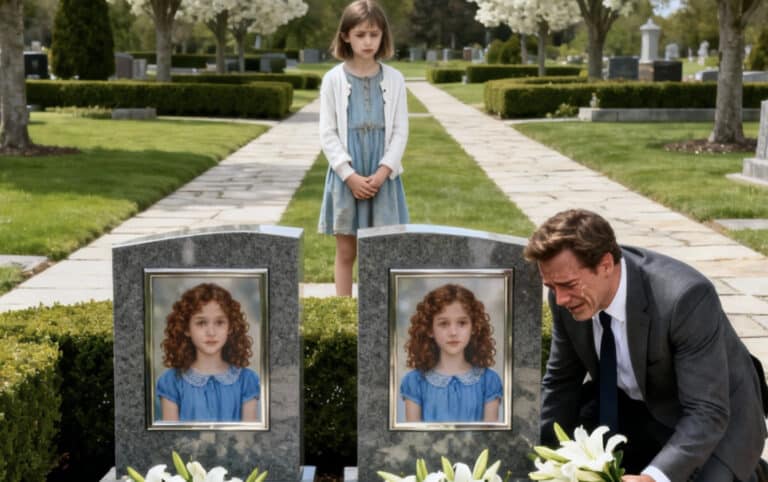 Ένας συντετριμμένος εκατομμυριούχος επισκεπτόταν τους τάφους των κορών του κάθε Σάββατο — μέχρι που ένα φτωχό μικρό κορίτσι έδειξε τις ταφόπλακες και ψιθύρισε: «Κύριε… ζουν στο δικό μου δρόμο»