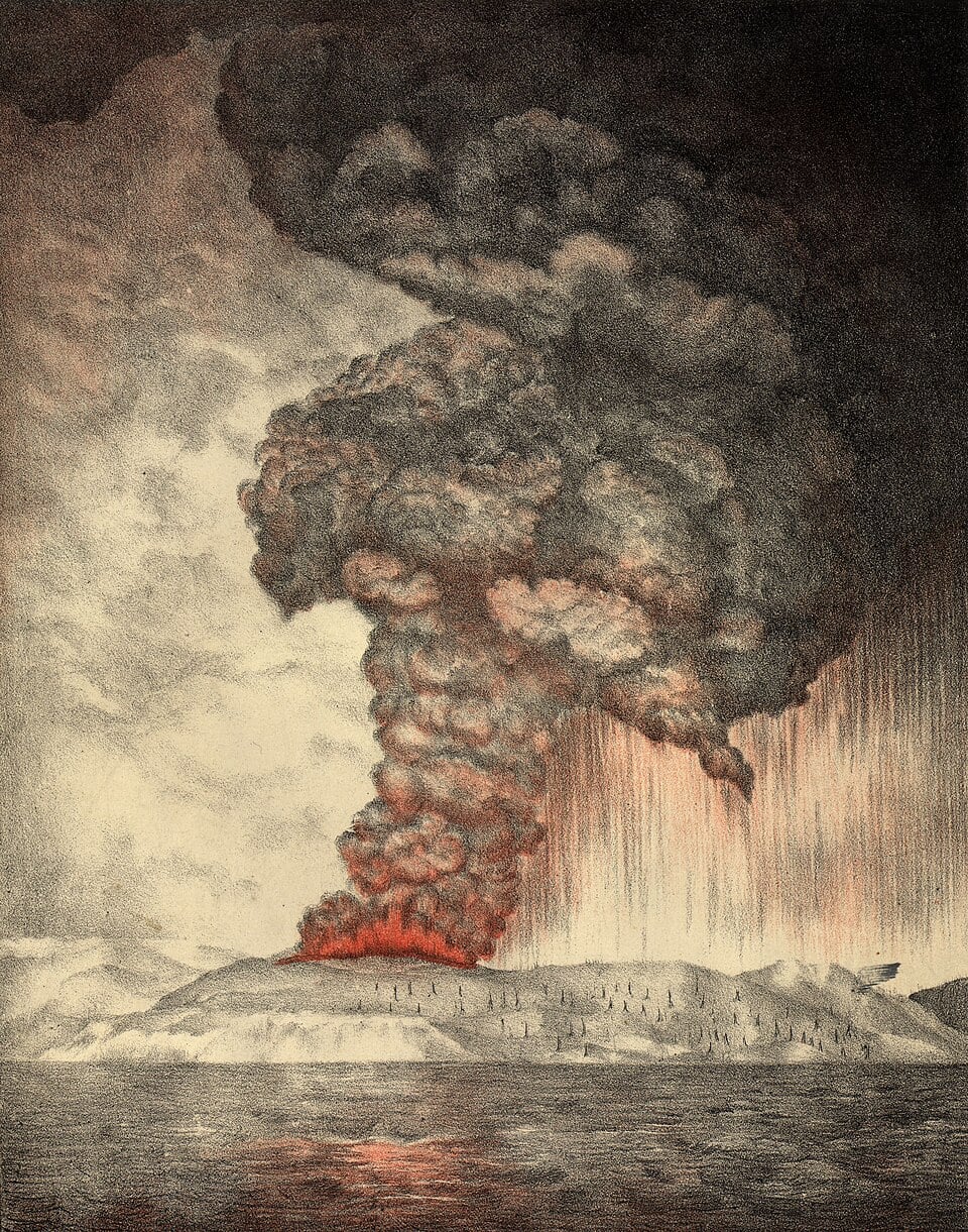 krakatoa eruption lithograph