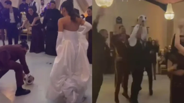 Γάμος Κατσούλη & Ρουμελιώτη: Η νύφη έβαλε «γκολ» στον γαμπρό – Βίντεο από το γαμήλιο γλέντι