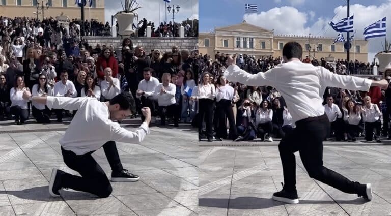 Σύνταγμα: Θραύση έκανε ο νεαρός που χόρεψε με την ψυχή του ζεϊμπέκικο μετά την παρέλαση