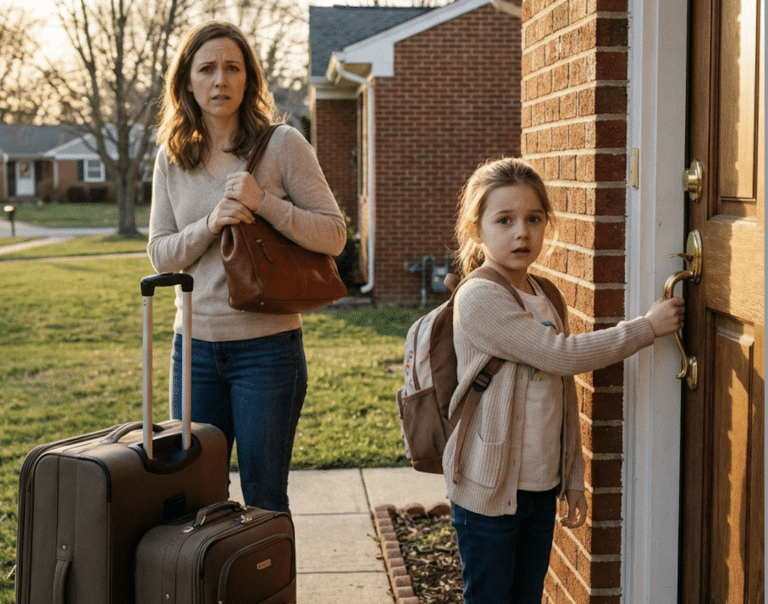 Ο άντρας μου μόλις είχε φύγει για επαγγελματικό ταξίδι όταν η εξάχρονη κόρη μου ψιθύρισε:  «Μαμά… πρέπει να φύγουμε. Τώρα.»  Τη ρώτησα:  «Τι; Γιατί;»  Έτρεμε όταν είπε:  «Δεν υπάρχει χρόνος. Πρέπει να φύγουμε από το σπίτι αμέσως.»  Άρπαξα τις τσάντες μας και άπλωσα το χέρι προς την πόρτα…  και τότε συνέβη.