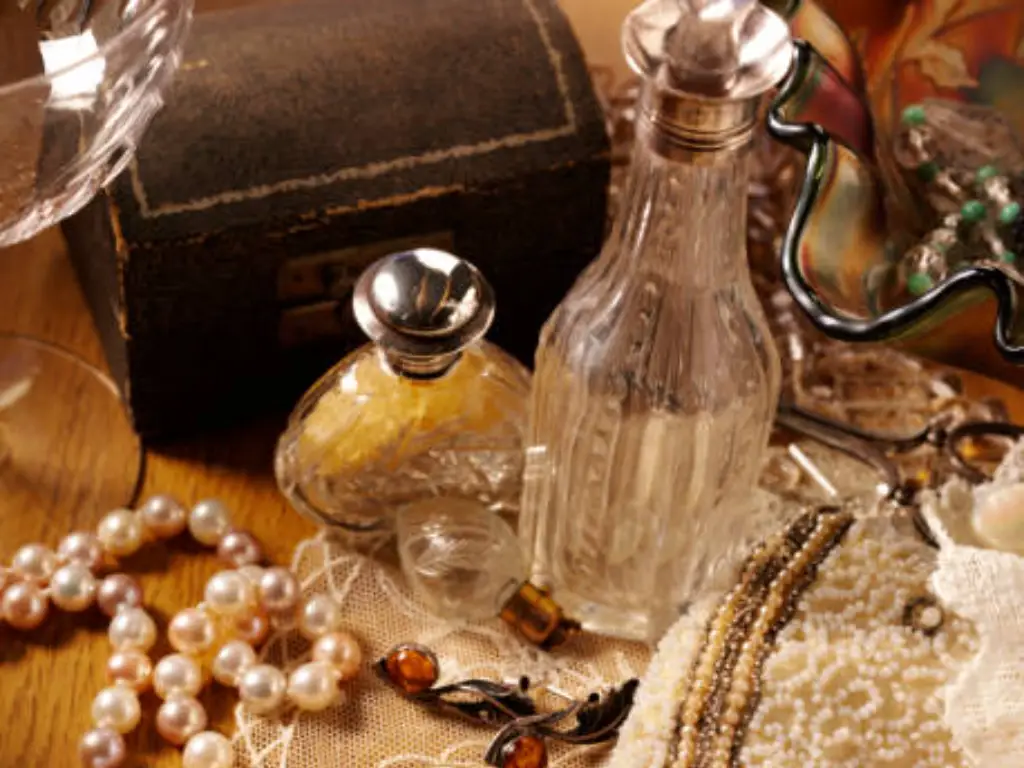 old perfume bottle display