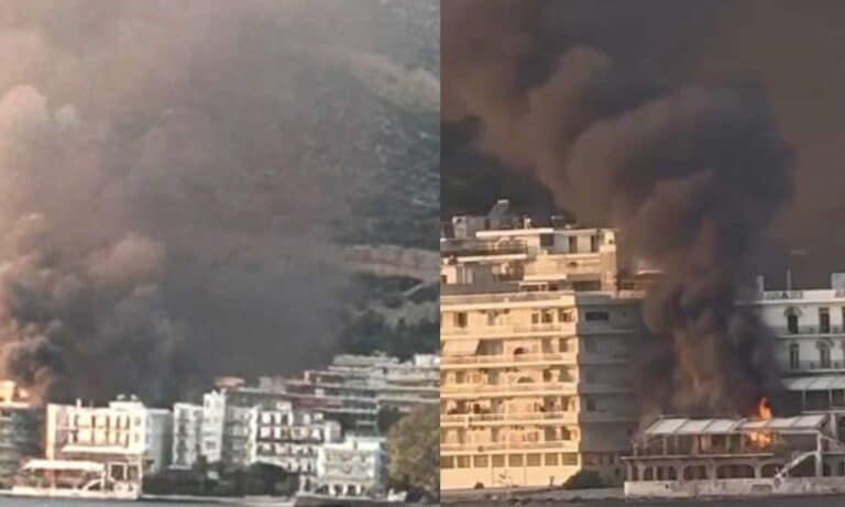 Λουτράκι: Φωτιά σε εγκαταλελειμμένο ξενοδοχείο δίπλα σε σπίτια