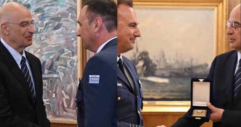 Συνάντηση Δένδια με τον πιλότο που έκανε την αναγκαστική προσγείωση του F-16 στην Ζάκυνθο