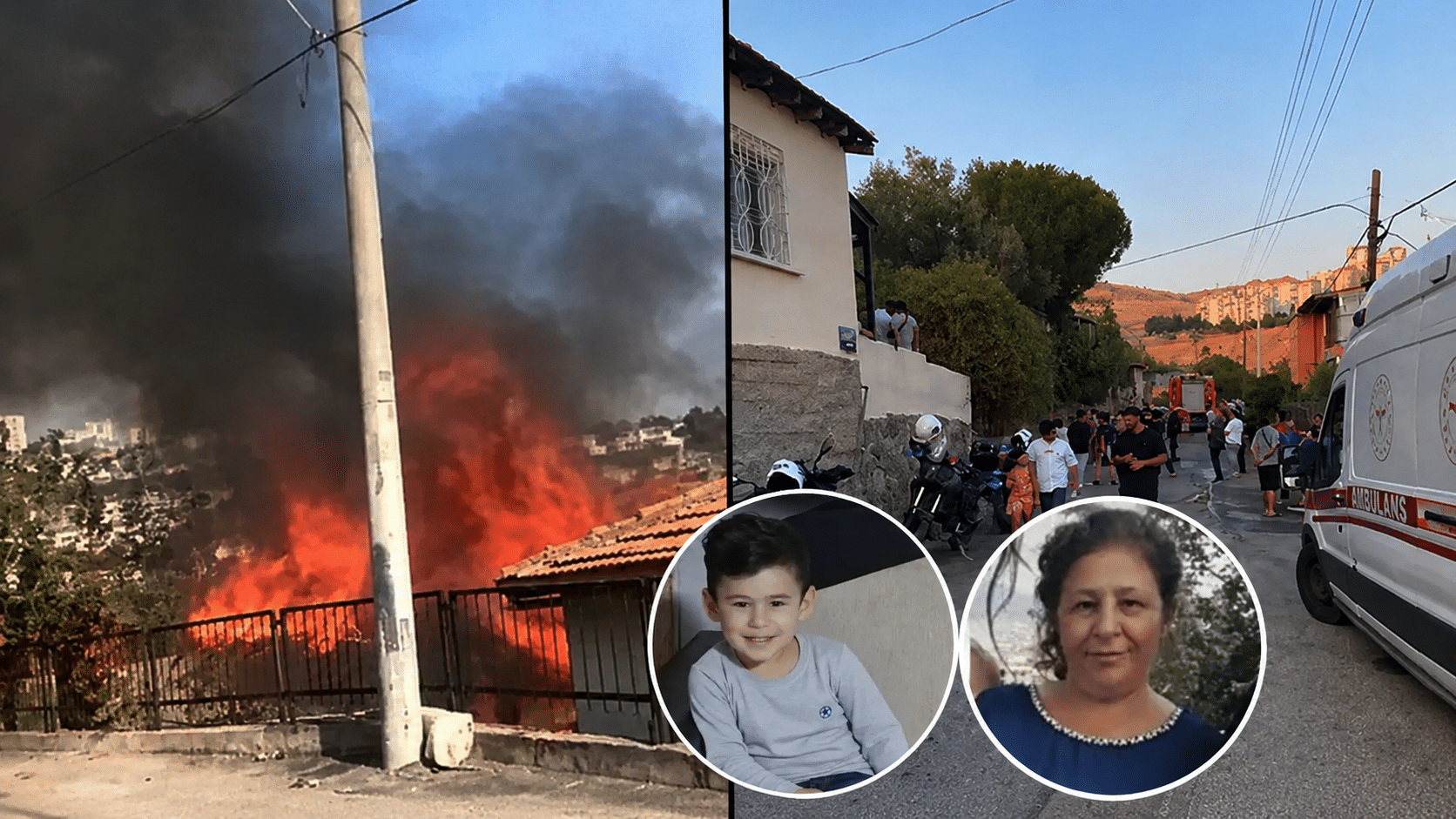 anneanne ve torunu yanginda oldu