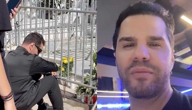 «Λύγισε» ο Τσαλίκης στο μνήμα του Γιώργου Μαζωνάκη –  Με σκυμμένο το κεφάλι και καθιστός με λουλούδια στα χέρια – Η αποστομωτική απάντηση του στα αρνητικά σχόλια 